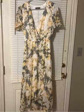 sachin and babi light blue dress Cowl Neck High Slit Maxi Dress in Black